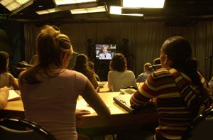 Sudents using technology for distance learning