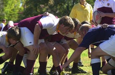 students playing rugby