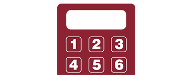 image of red calculator
