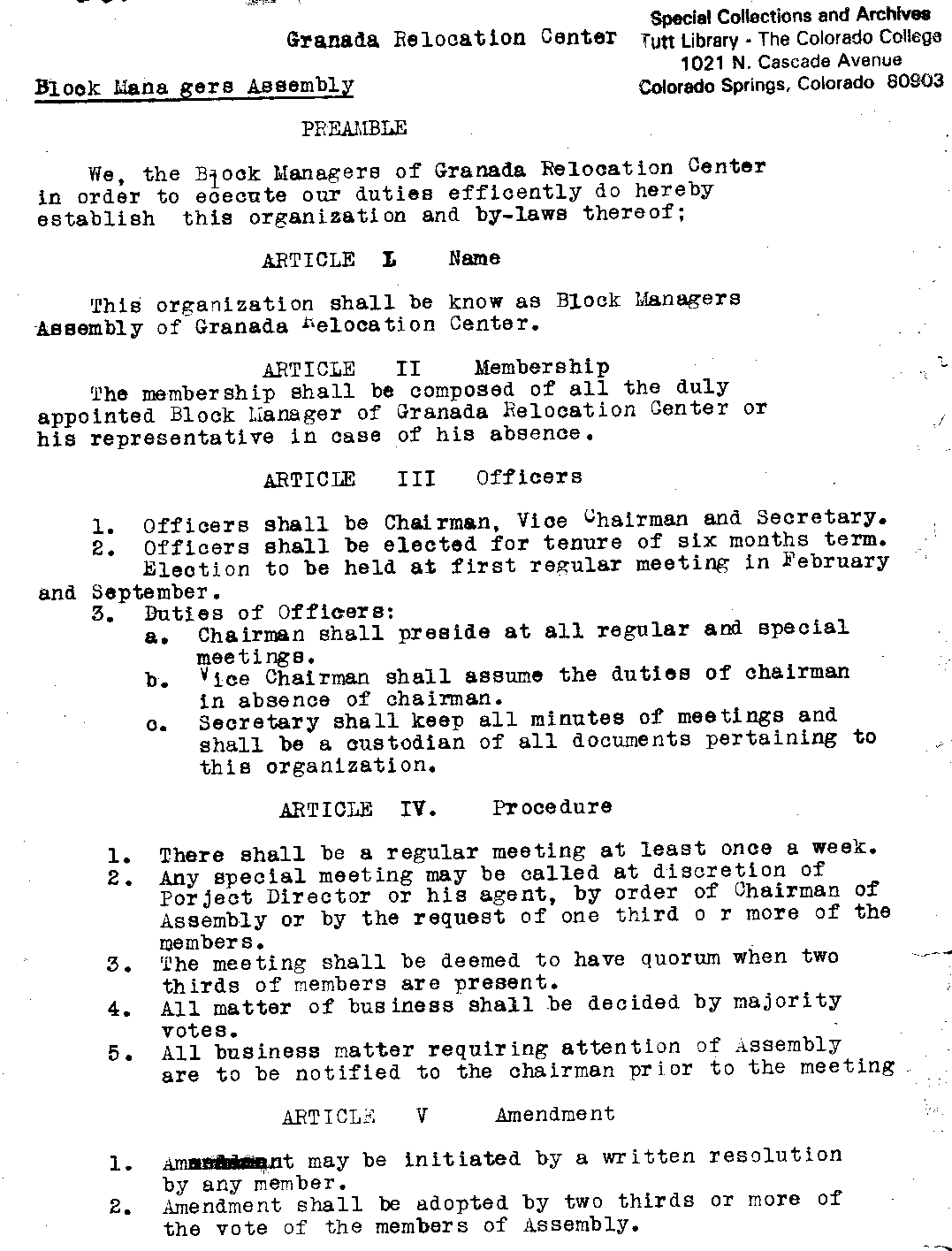 Block Mangers By-laws page 1