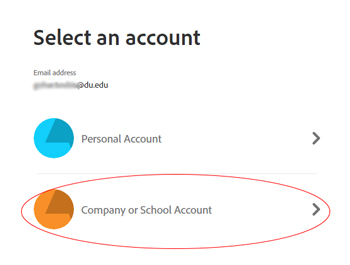 Company or school account