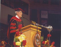 trygve myhren at podium