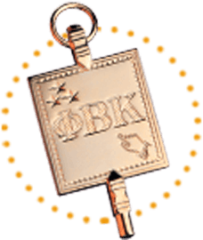 Phi Beta Kappa golden key over a circle of golden dots