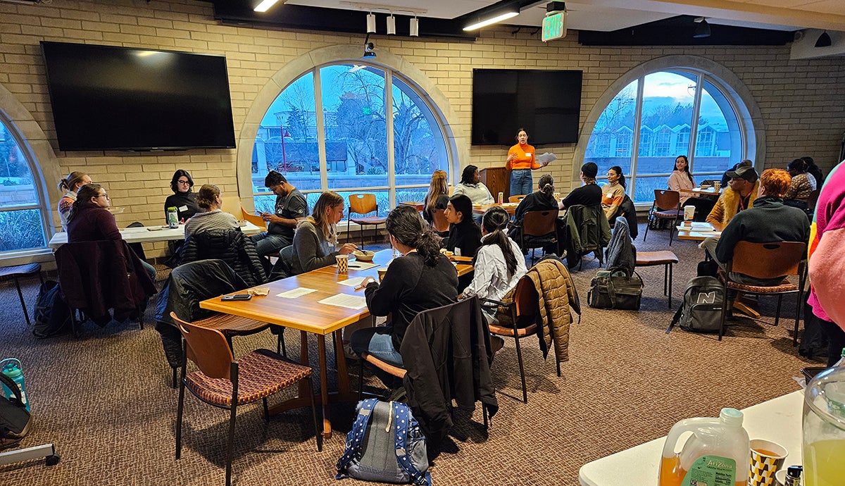 Students gather in a classroom as part of a CERI event.