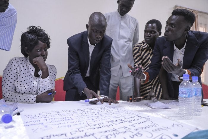 South Sudanese Writing on a Collective Document