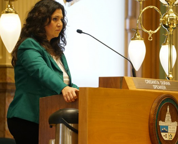 DU Alumna Crisanta Duran, first Latina speaker of the Colorado House of Representatives.