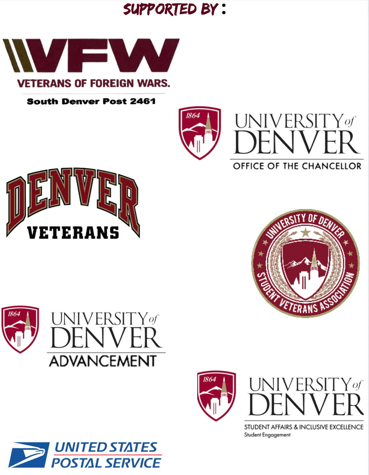 Hero Games Sponsors: Veterans of Foreign Wars, University of Denver Office of the Chancellor, Denver Veterans, University of Denver Student Veterans Association, University of Denver Advancement, University of Denver Student Affairs & Inclusive Excellence