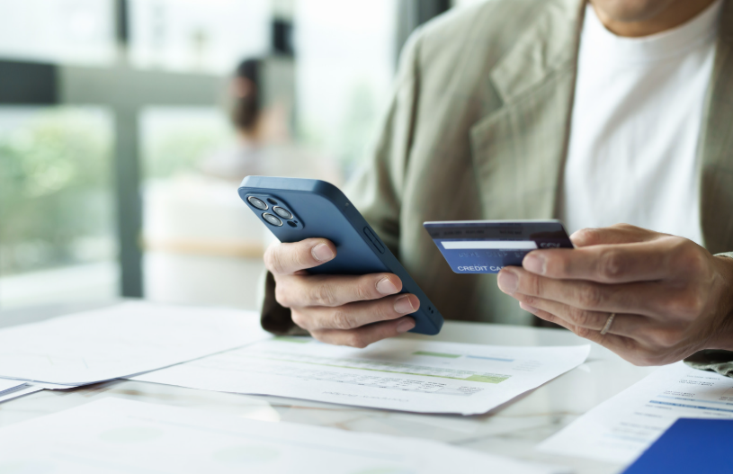 paying with a credit card with phone