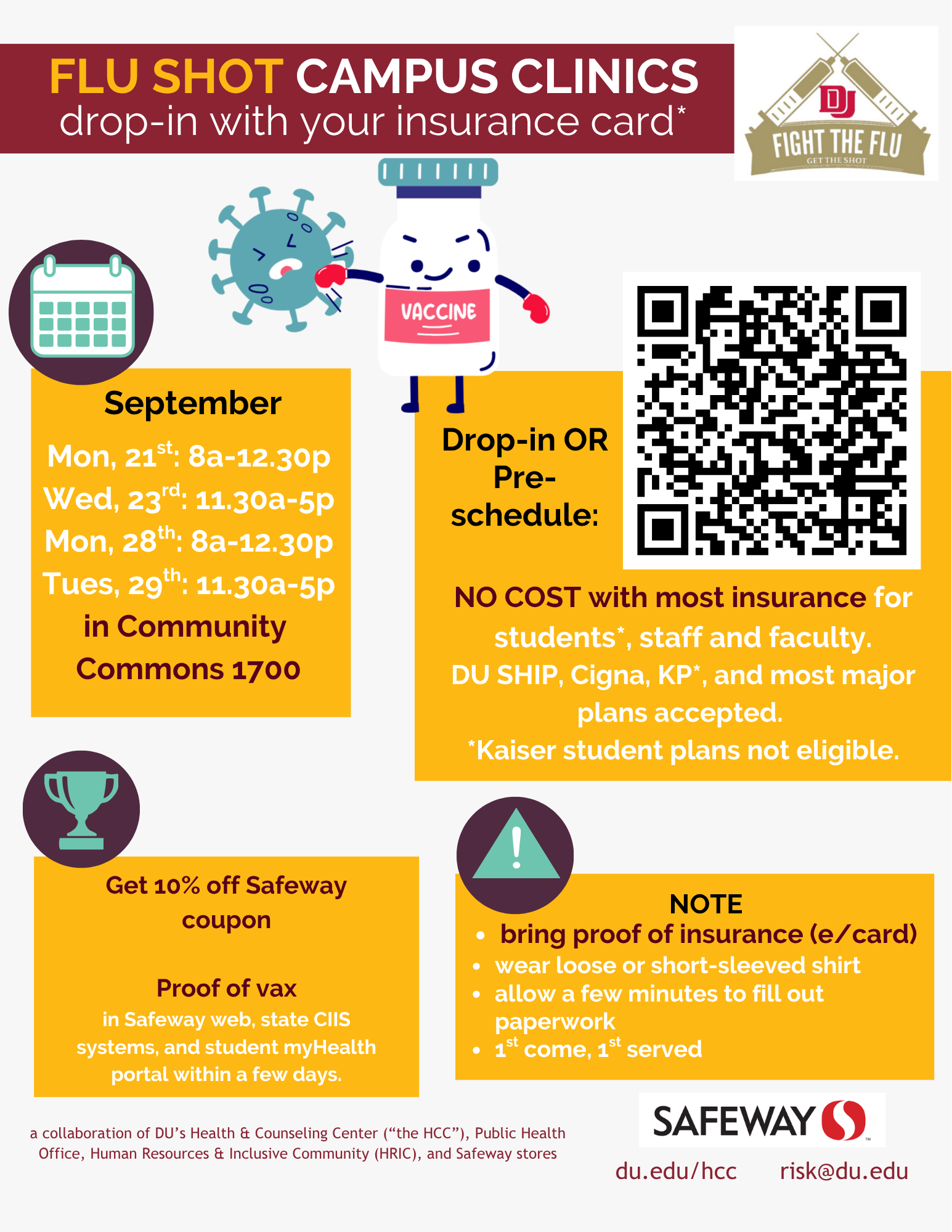 Public_health2026fluclinic 2026 Fall Flu Shot Clinic with QR code for appointments -walkins also welcome