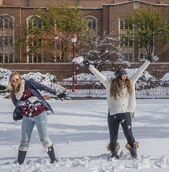 University of Denver students celebrate First Snow.
