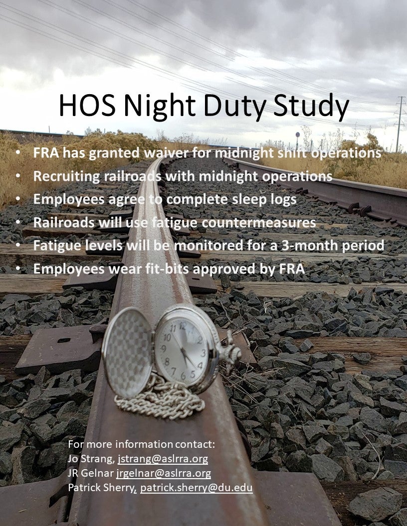 HOS Night Duty Study flyer HOS Night Duty Study flyer