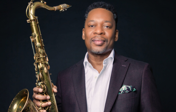 Ravi Coltrane with his saxophone.