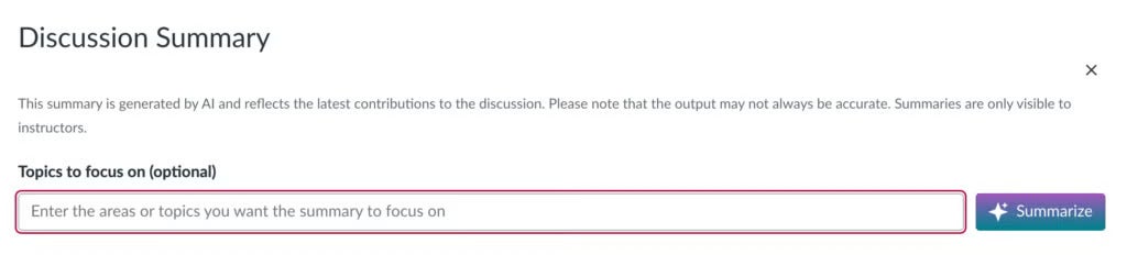 Canvas discussion summary