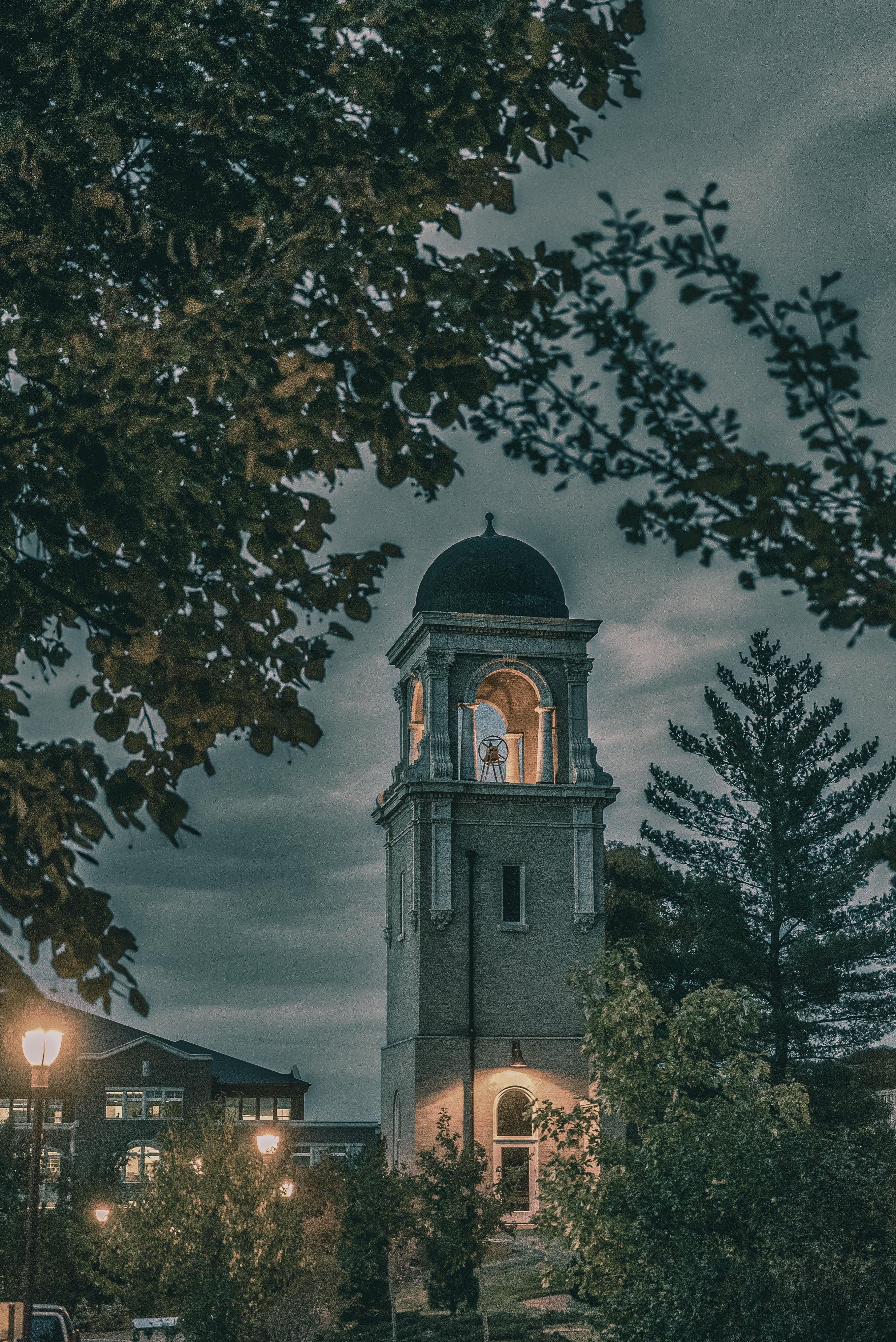 Buchtel tower in evening