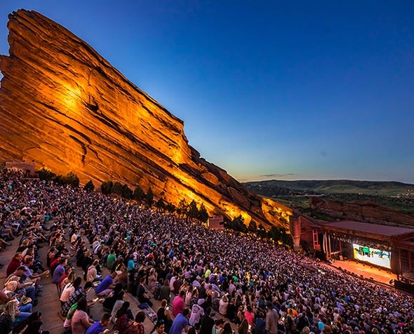 Thousands of people gathered at Red Rocks watching a movie