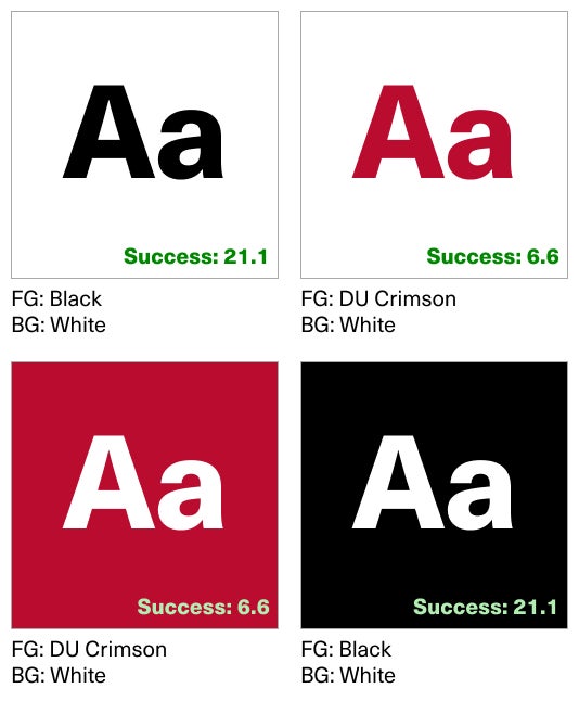 brand color combinations that pass the WCAG AA check