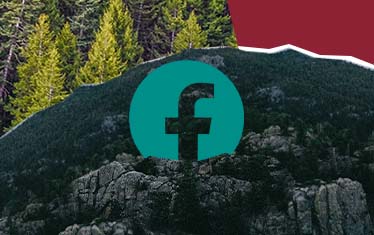 Facebook logo in collage