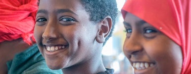 diverse students smile