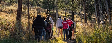 group of students hiking