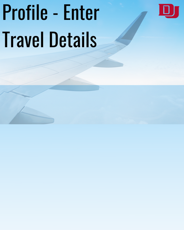 Enter Travel Details in Profile