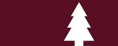 white Christmas tree on maroon background