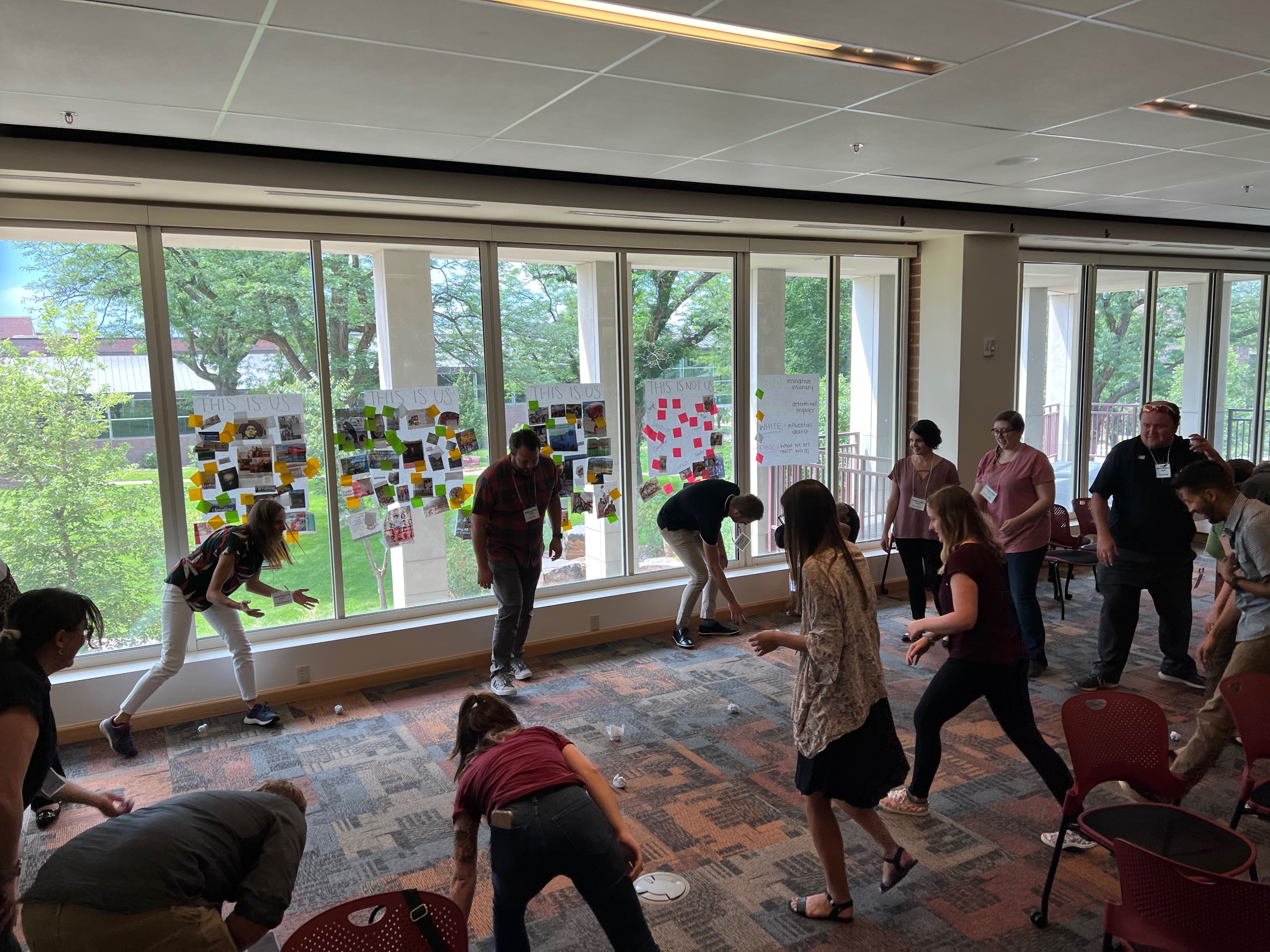 people in a circle moving dynamically