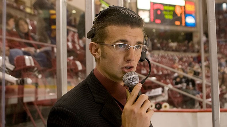 conor-mcgahey-announcing-hockey-game