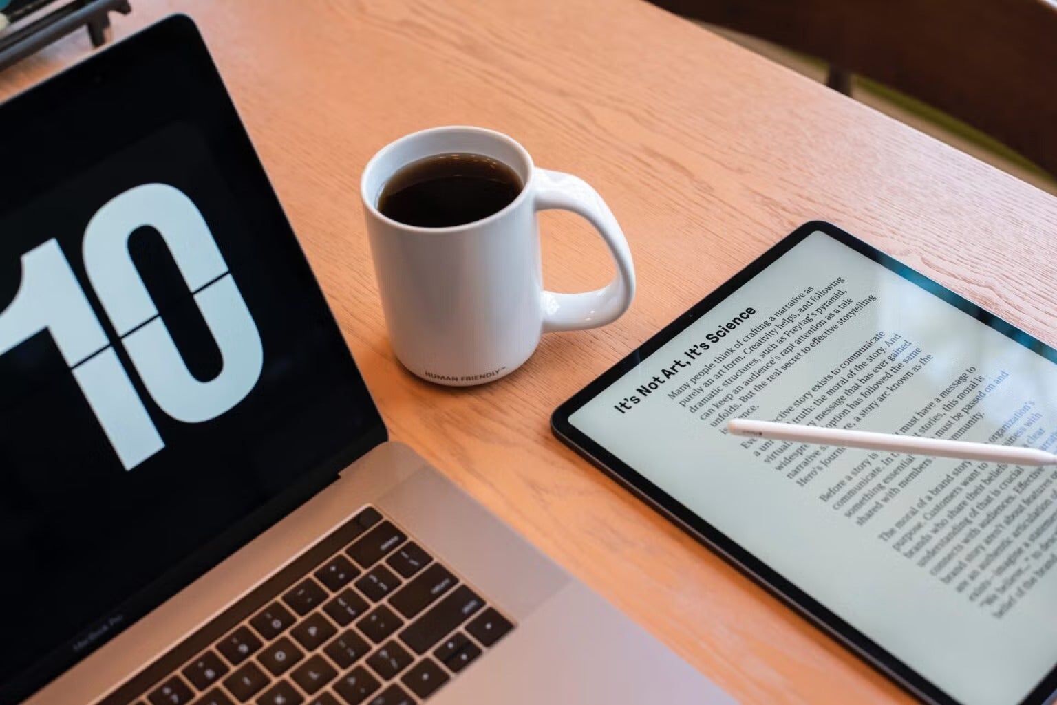 laptop, tablet and coffee