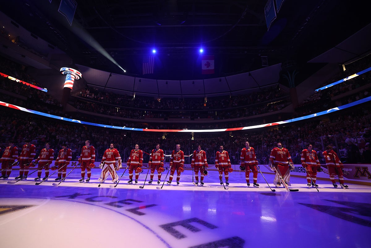 DU players lined up pregame