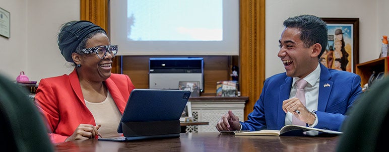 Colton Arciniago at his internship at Capitol