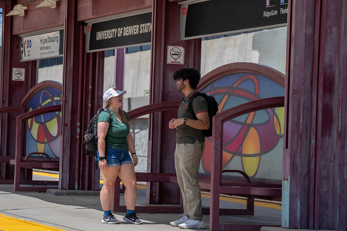 Students waiting for the lightrail