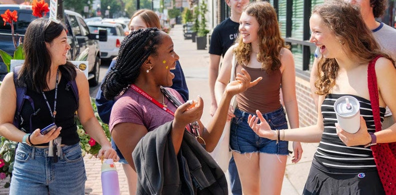 Group of students on Pearl Street