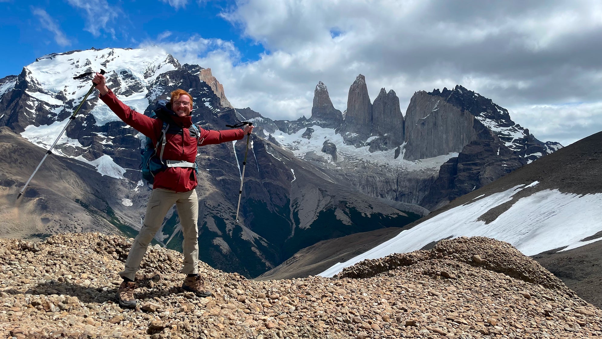 a student on mountain
