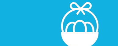 eater basket icon on blue background