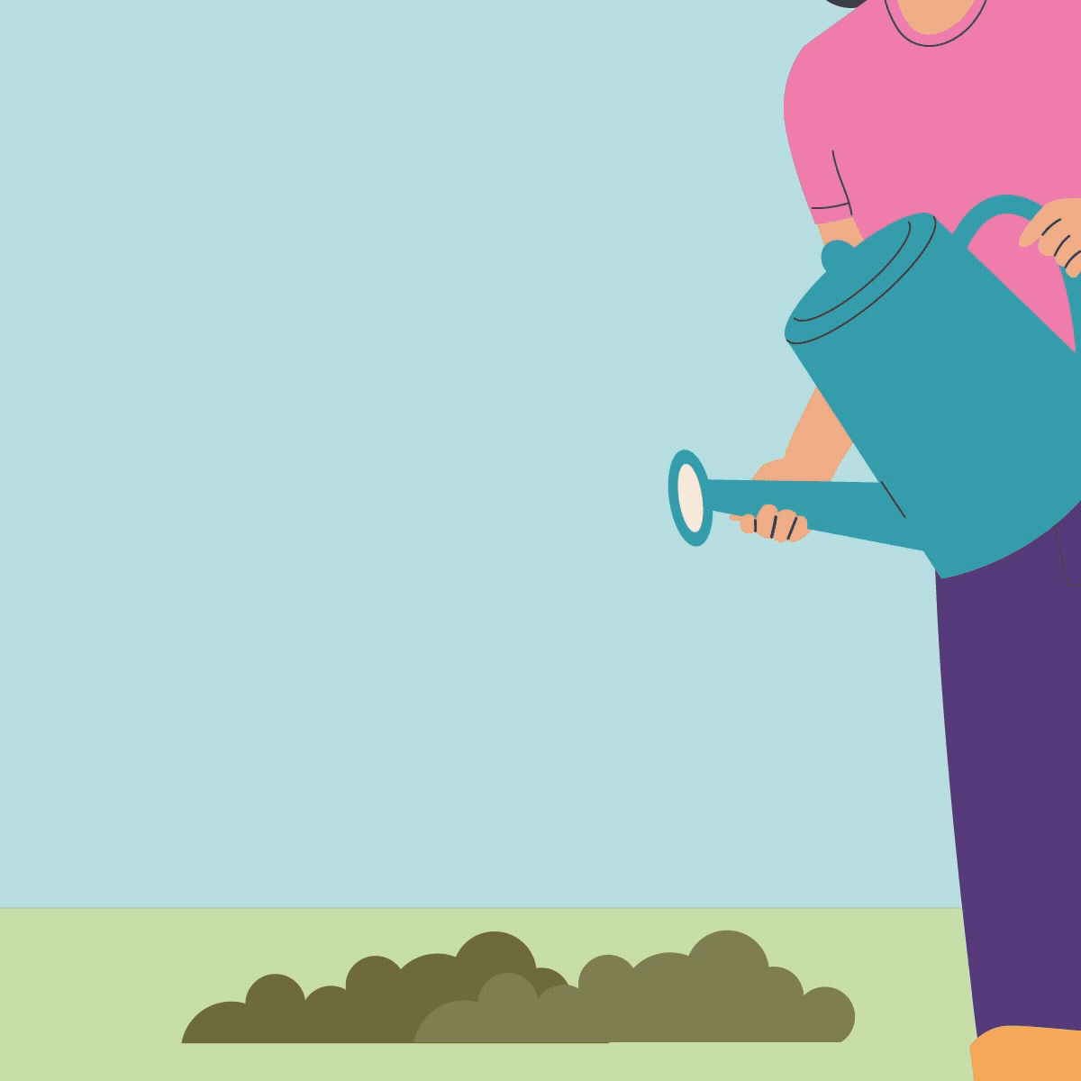 GIF of watering flowers