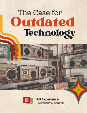 outdated technology cover, with many CD players on the shelf