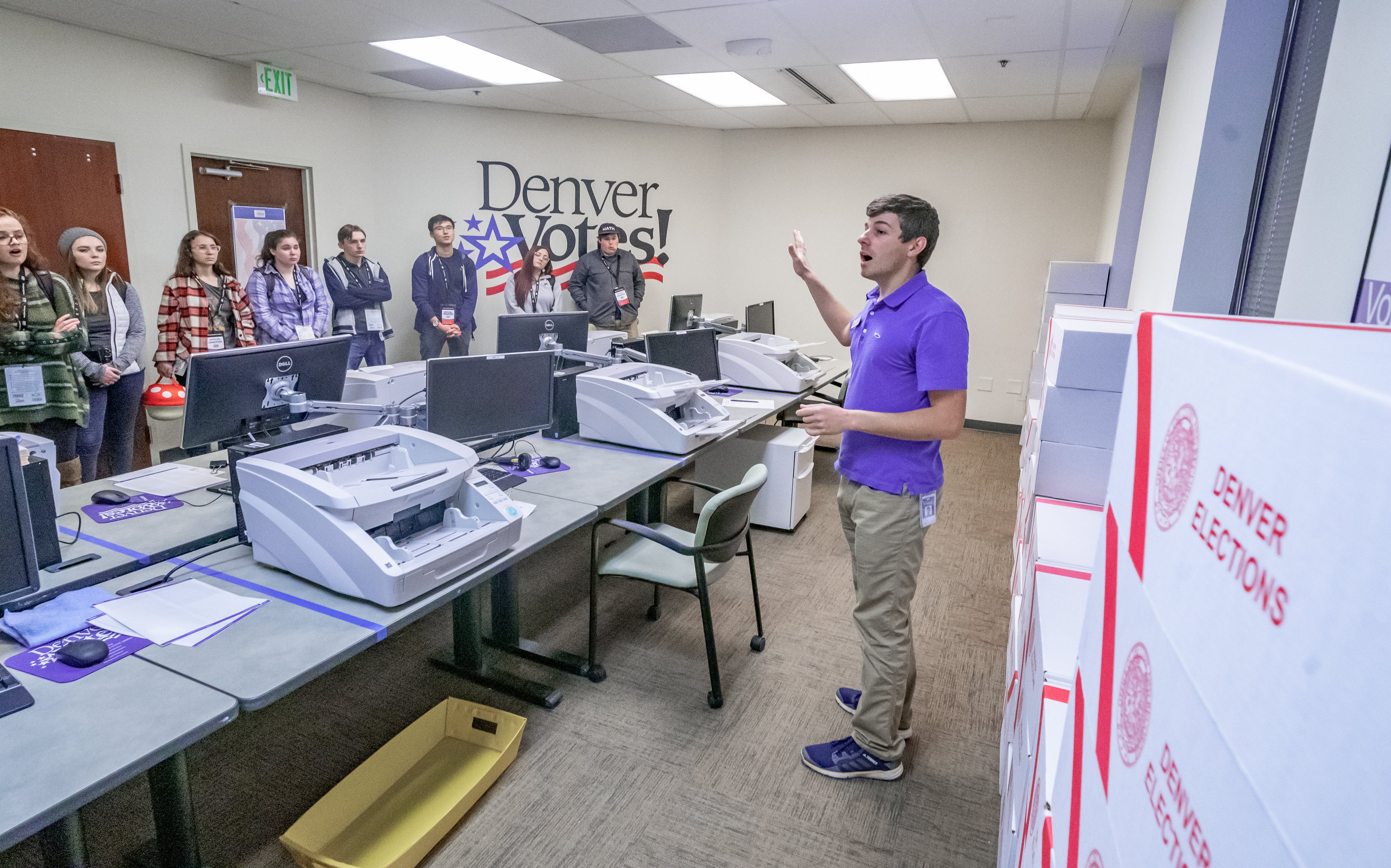 Political Science students on a field trip to Denver Votes.