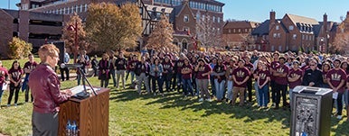 outdoor speech on campus