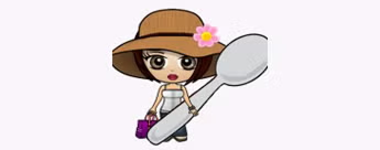 illustration of a woman holding a large spoon