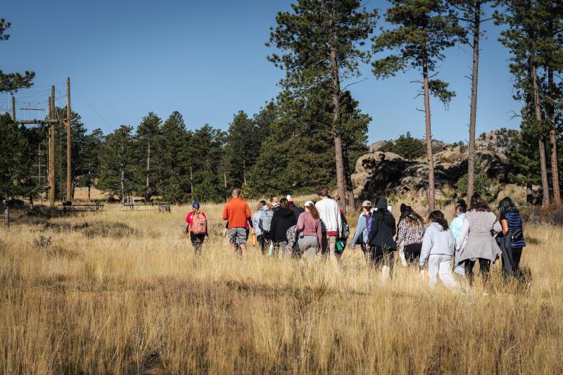 students outdoors