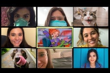 students and pets attending zoom meeting during covid