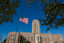 Flag Waving By A DU Building