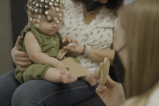 Baby undergoing testing on brain