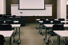 classroom w projector screen