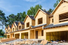 row of houses being built