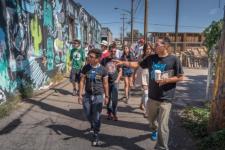 Students touring the streets of Denver