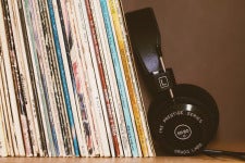 headphones and records