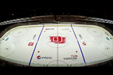 hockey rink with new DU logo