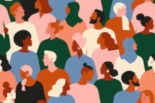 illustration of diverse group of people standing together