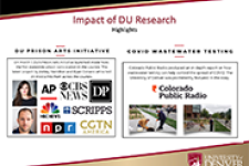 screenshot of presentation slide on impact of DU research